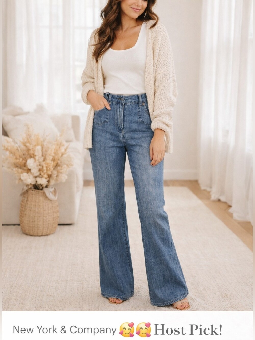 New York & Company High‑Rise Flare Denim Jeans – Size 12